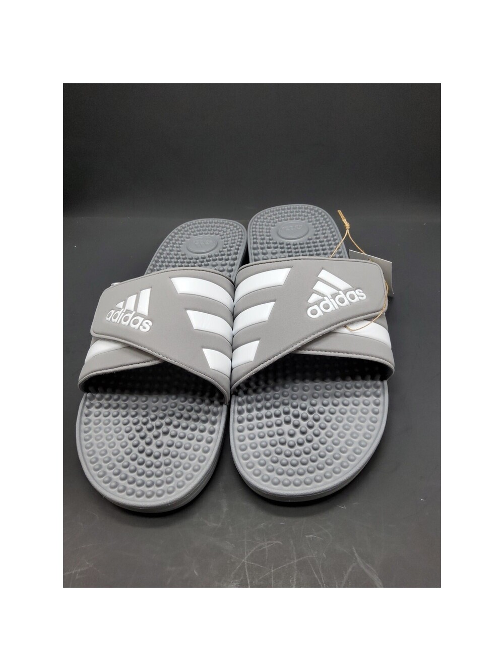 NEW Adidas Men's Adissage Grey Comfort Slip On Slides Sandals Size 18 - Picture 5 of 10